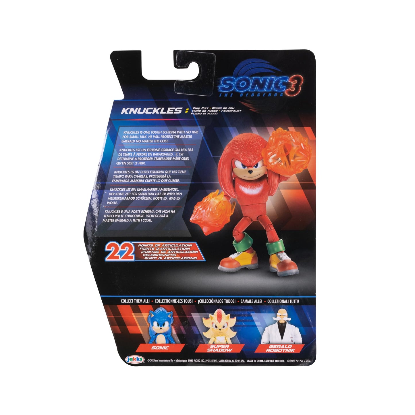 Sonic 3 The Hedgehog Movie Knuckles 5-Inch Articulated Figure | Jakks Pacific