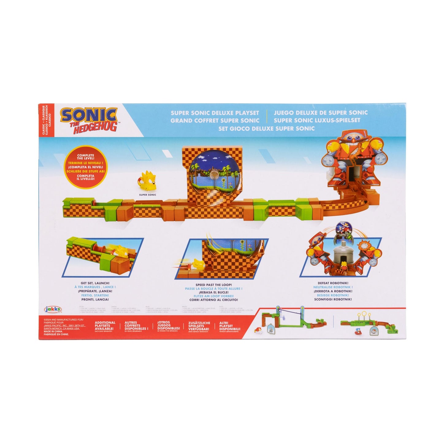 Go Go Racers Deluxe Playset with Diecast Super Sonic Figure | Sonic The Hedgehog