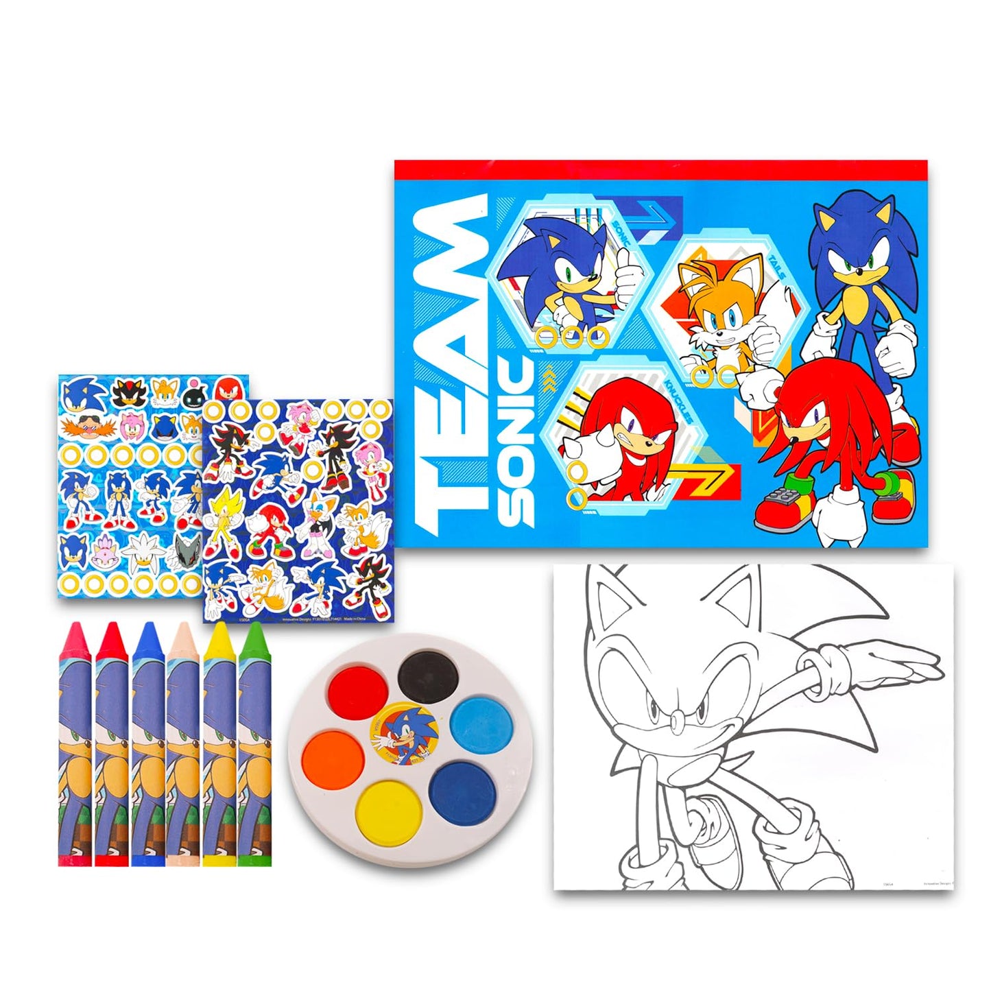 Sonic The Hedgehog Drawing & Painting Set for Boys | Sonic Gift Bundle for Kids