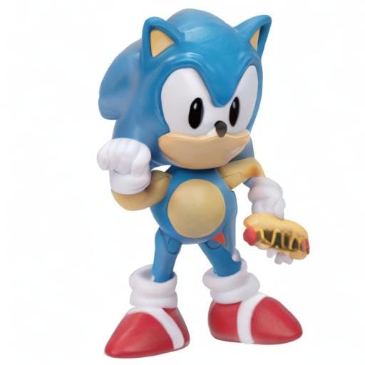 Sonic The Hedgehog 2.5-Inch Classic Sonic Action Figure with Hot Dog Toy | Collectible