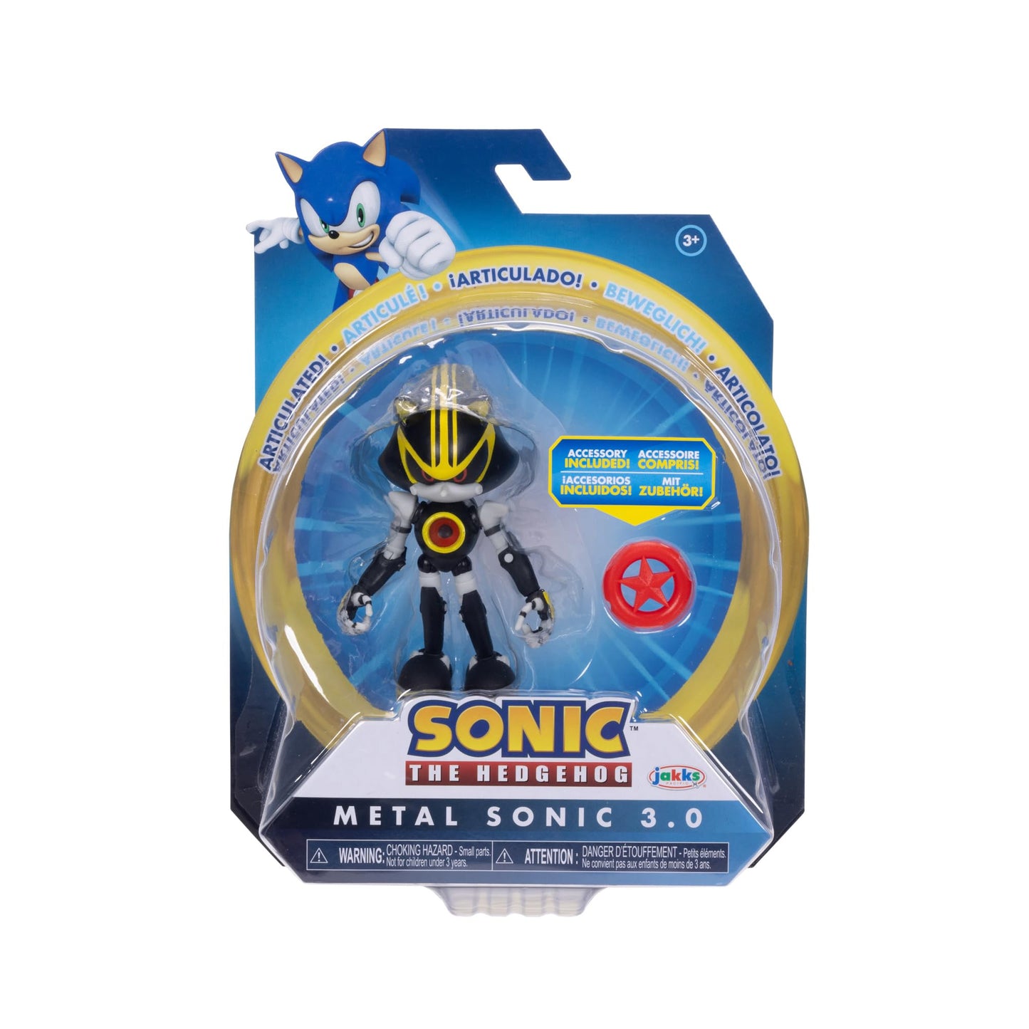 Sonic the Hedgehog Metal Sonic 3.0 – 4-Inch Action Figure with Red Star Accessory | Sega Licensed