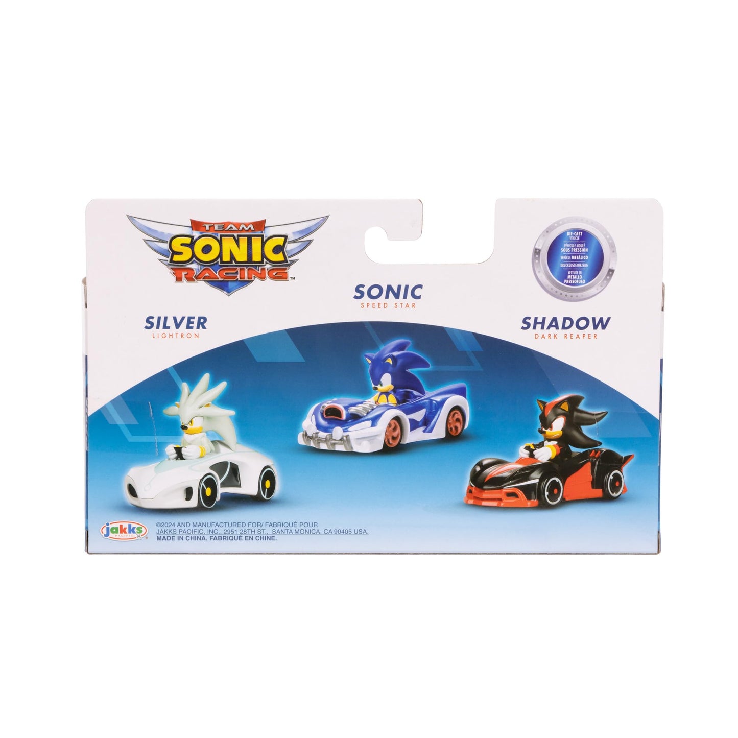 Sonic The Hedgehog Vehicles 3-Pack 1:64 Die-Cast – Sonic Speed Star, Tails Whirlwind Sport & Dr. Eggman Egg Booster