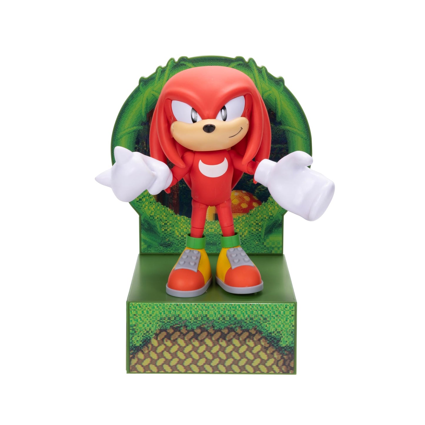 Sonic the Hedgehog 6-Inch Knuckles Figure — Customizable Expressions & Holographic Base | Sega Licensed