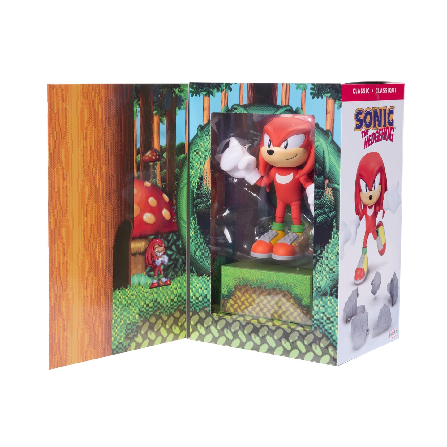 Sonic the Hedgehog 6-Inch Knuckles Figure — Customizable Expressions & Holographic Base | Sega Licensed