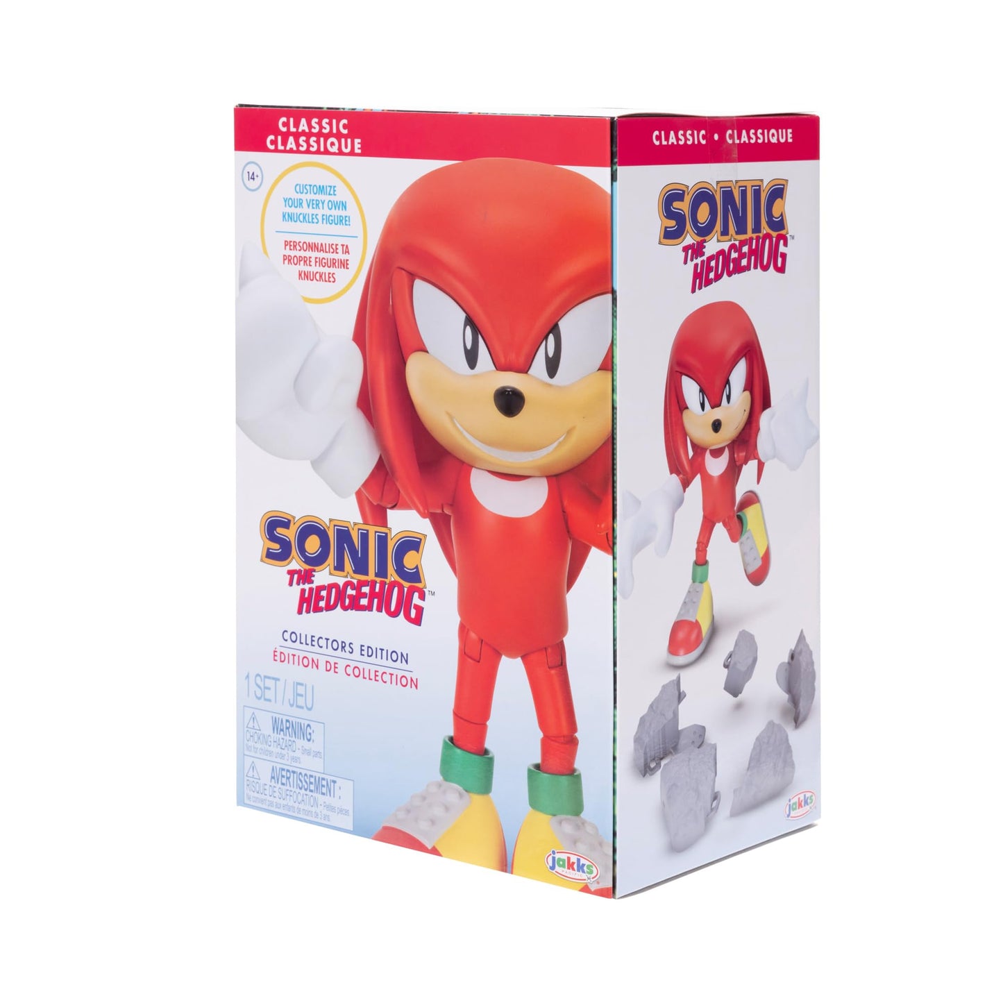 Sonic the Hedgehog 6-Inch Knuckles Figure — Customizable Expressions & Holographic Base | Sega Licensed