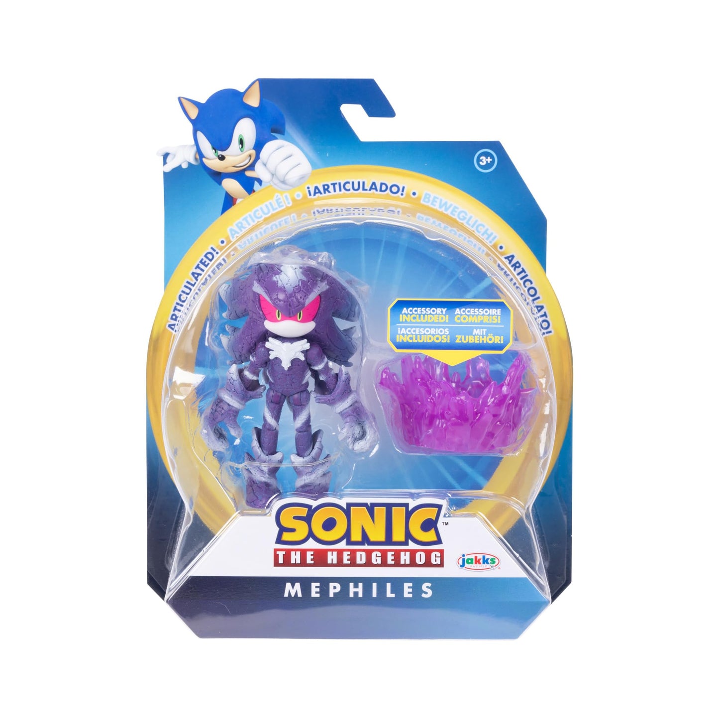Sonic the Hedgehog 4-Inch Mephiles the Dark Action Figure with Purple Mist Base – Officially Licensed by Sega