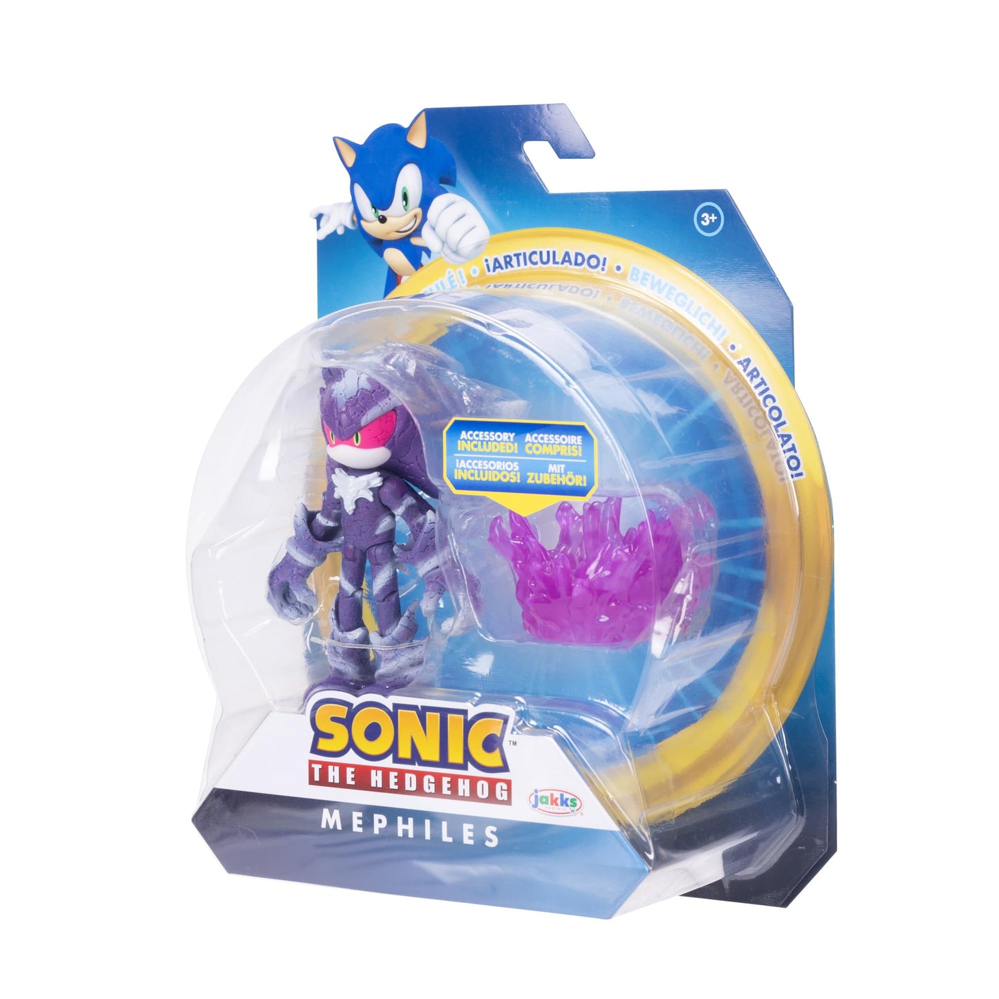 Sonic the Hedgehog 4-Inch Mephiles the Dark Action Figure with Purple Mist Base – Officially Licensed by Sega