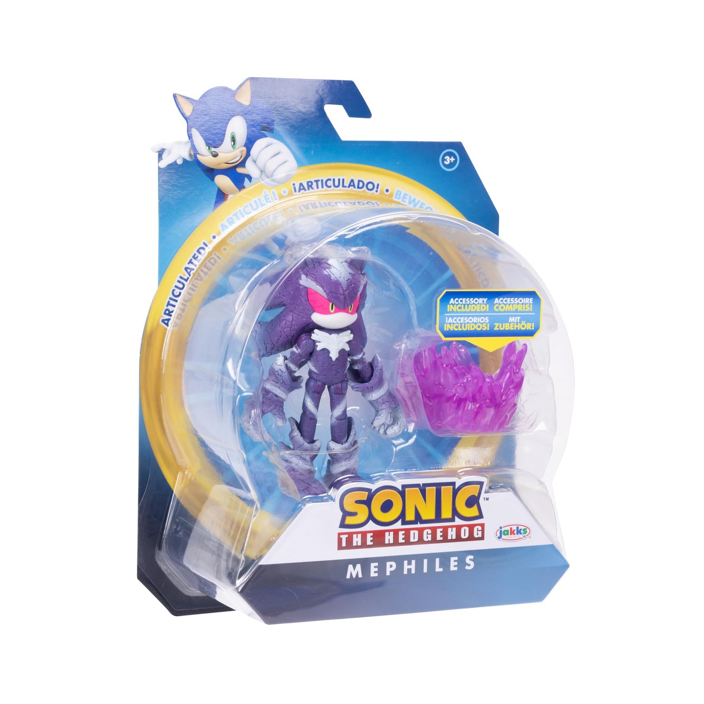 Sonic the Hedgehog 4-Inch Mephiles the Dark Action Figure with Purple Mist Base – Officially Licensed by Sega