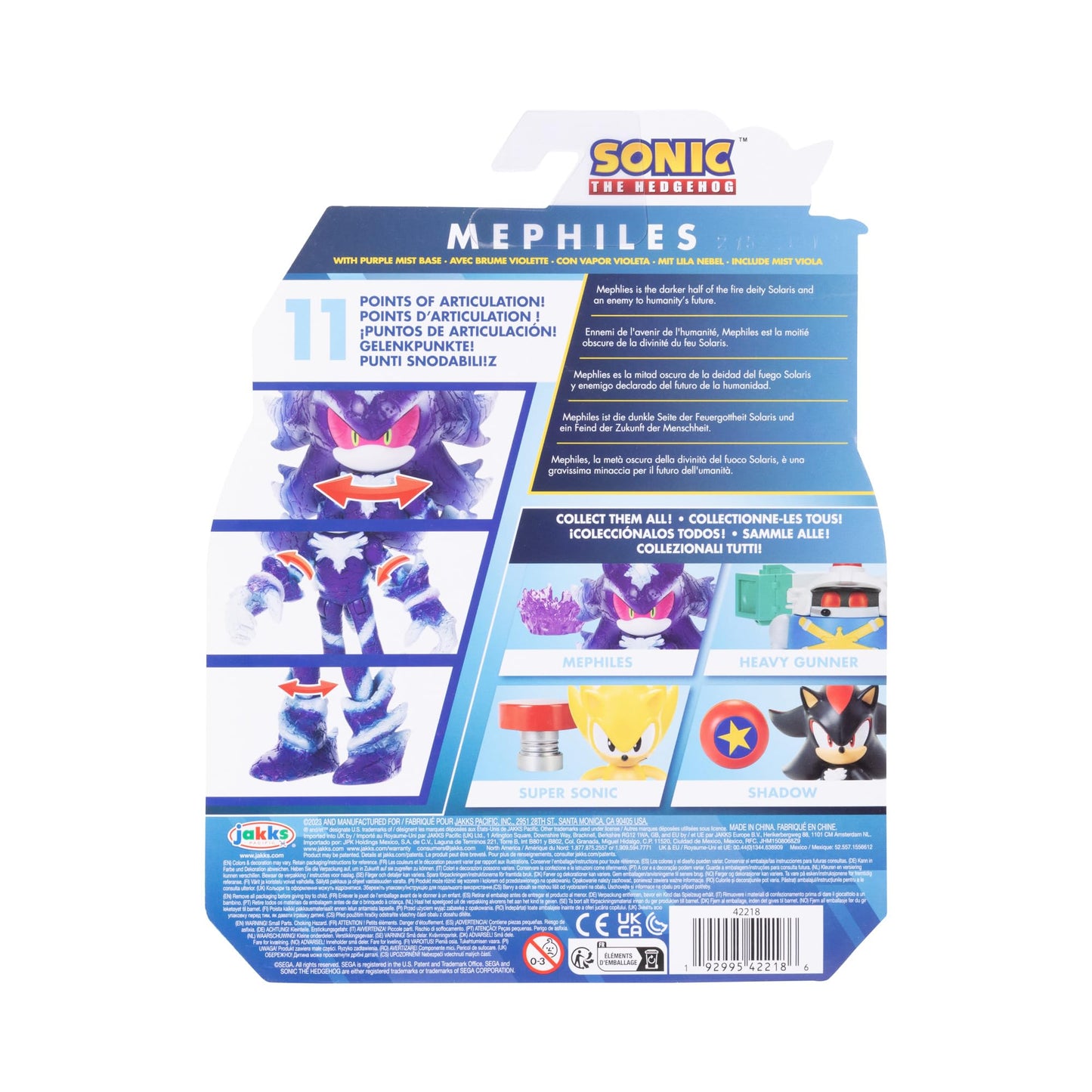 Sonic the Hedgehog 4-Inch Mephiles the Dark Action Figure with Purple Mist Base – Officially Licensed by Sega