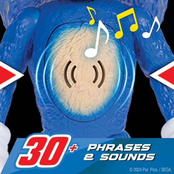 Sonic The Hedgehog 3 Ultimate Talking Sonic 12-Inch Figure | 30+ Phrases, Light-Up Eyes
