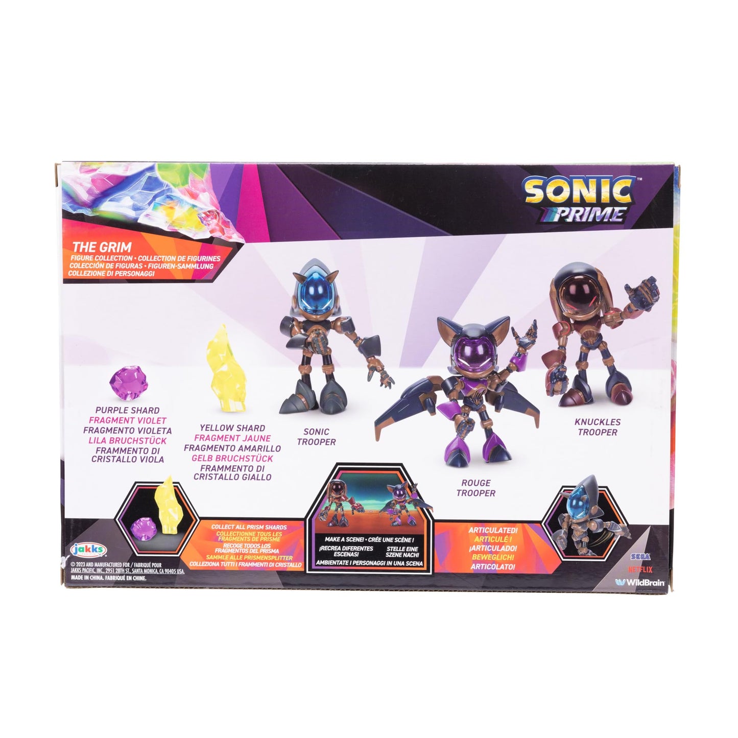 Sonic The Hedgehog Sonic Prime Grim 2.5-Inch Action Figures – 5-Piece Trooper & Prism Shard Set (Officially Licensed)