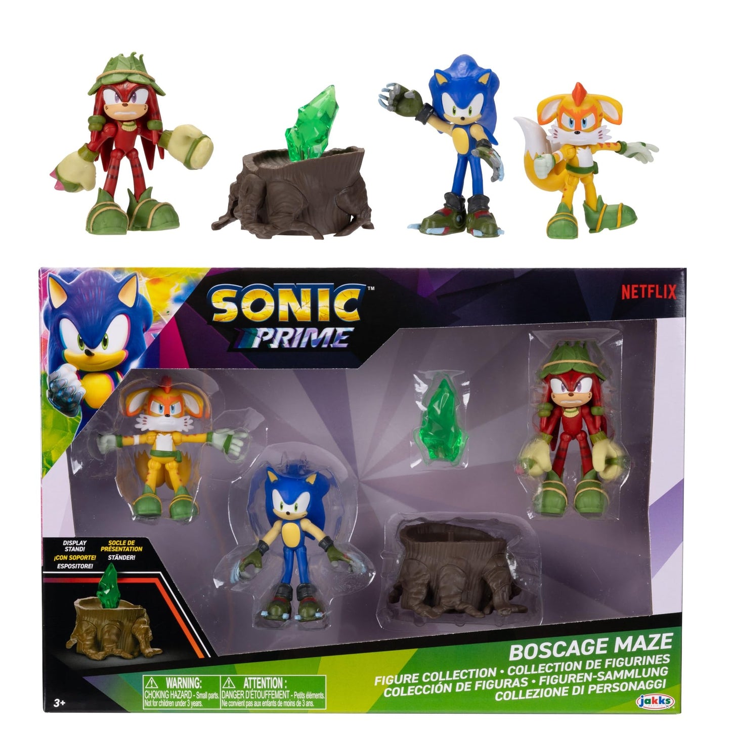 Sonic Prime 2.5-Inch Action Figures Bos Cage Maze 5-Piece Pack — Officially Licensed by Sega & Netflix