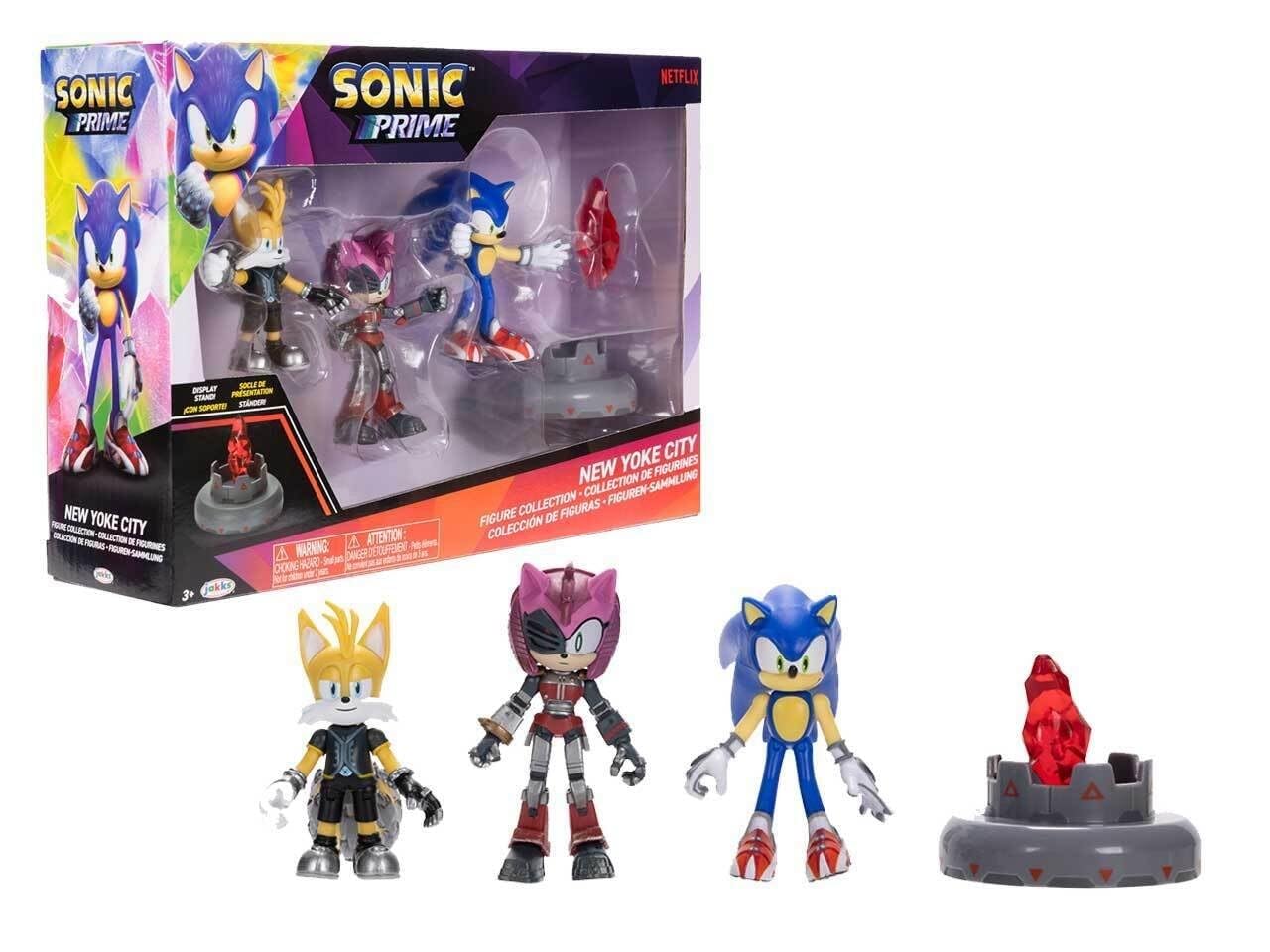 Sonic Prime 2.5-inch Figure Multipack – Sonic, Tails Nine & The Prism Shard with Display Base