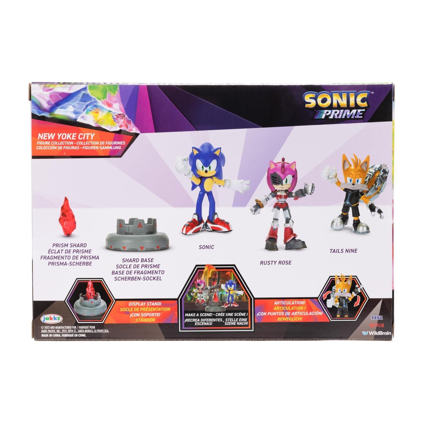 Sonic Prime 2.5-inch Figure Multipack – Sonic, Tails Nine & The Prism Shard with Display Base