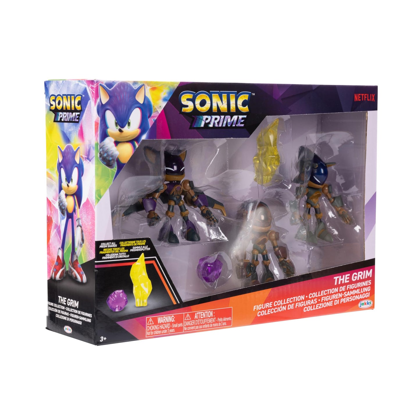 Sonic The Hedgehog Sonic Prime Grim 2.5-Inch Action Figures – 5-Piece Trooper & Prism Shard Set (Officially Licensed)
