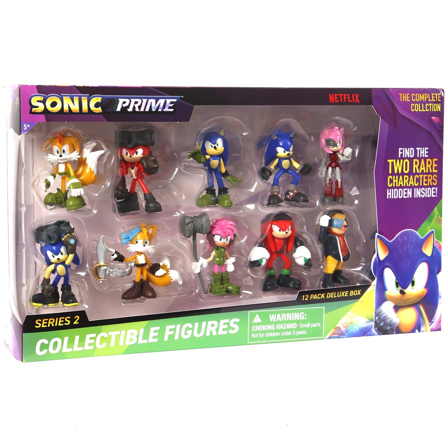 Sonic Prime Deluxe Box V2-12 Pack: 2.5-Inch Collectible Figures with 2 Rare Hidden Characters