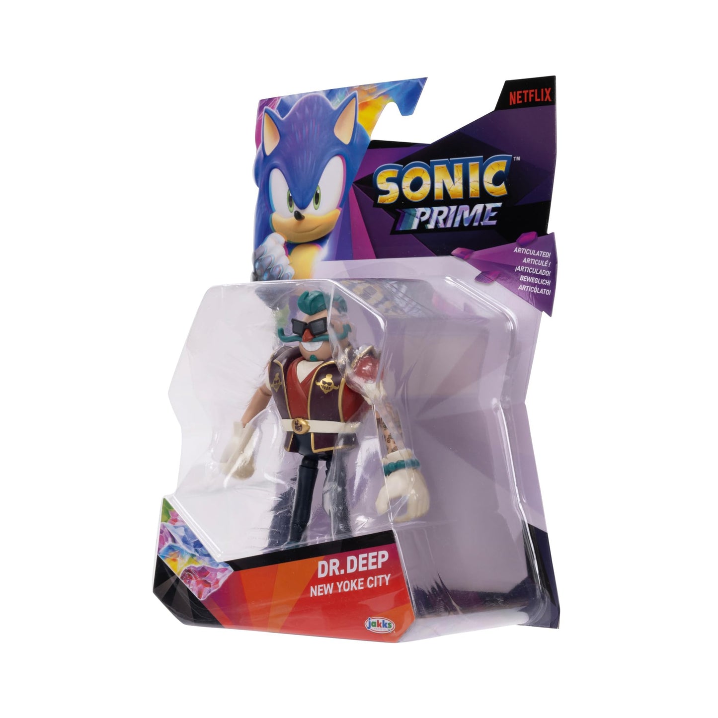 Sonic Prime Dr. Deep 5-Inch Action Figure – 13-Point Articulation (Licensed)