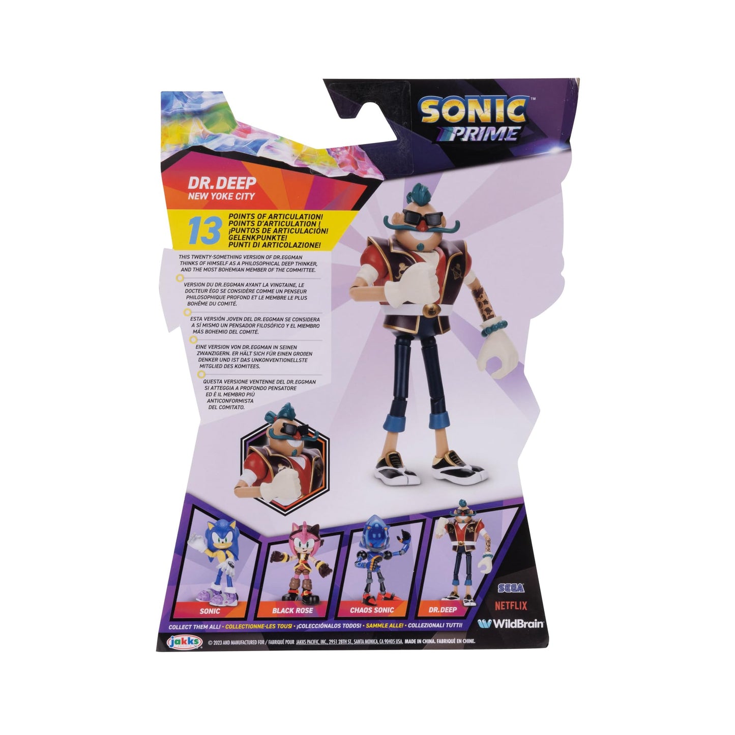 Sonic Prime Dr. Deep 5-Inch Action Figure – 13-Point Articulation (Licensed)