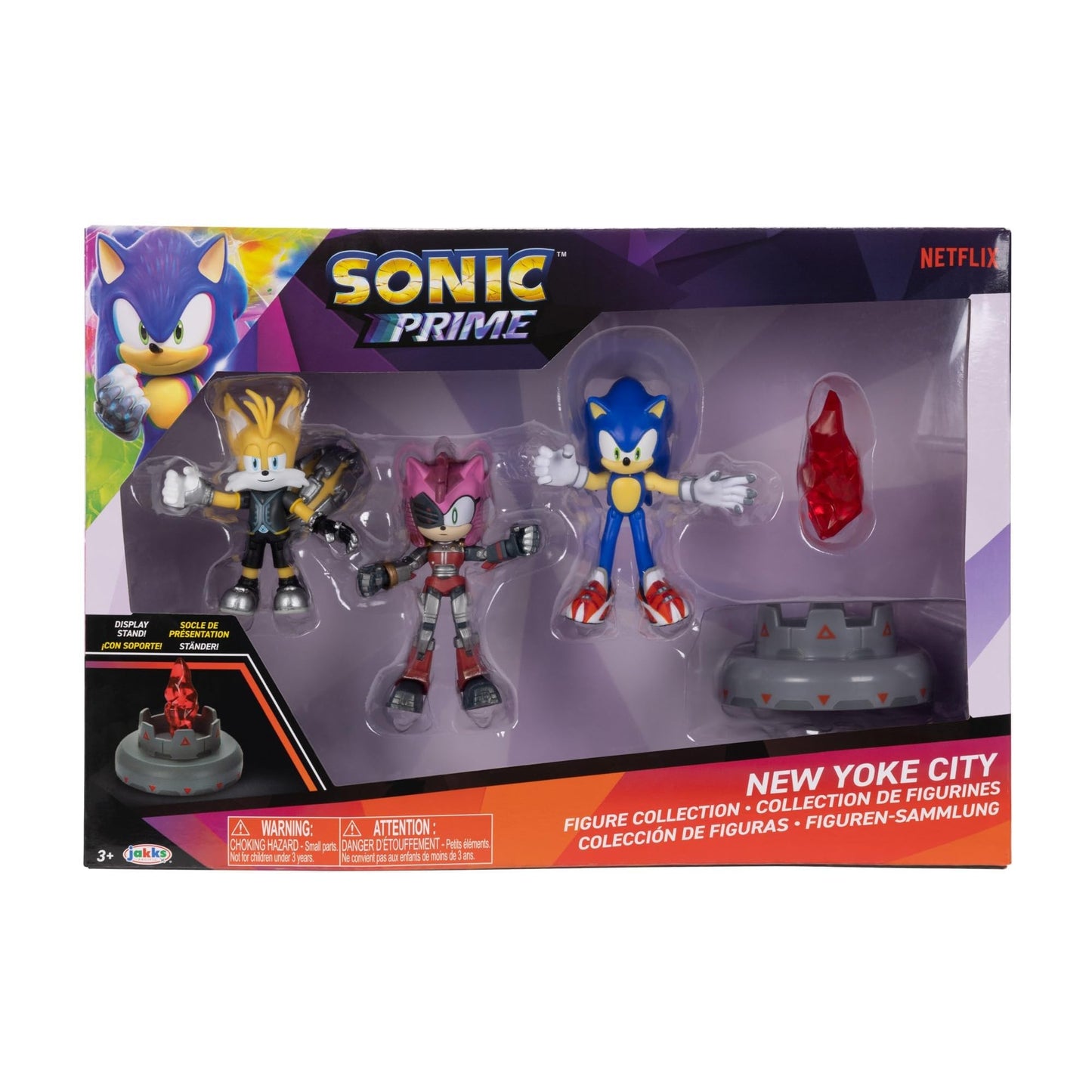 Sonic Prime 2.5-inch Figure Multipack – Sonic, Tails Nine & The Prism Shard with Display Base