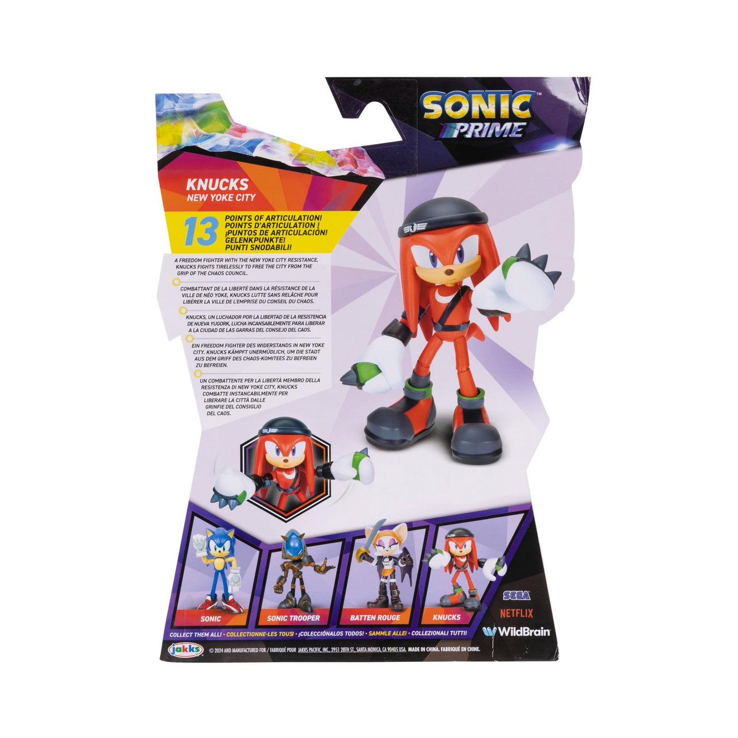 Sonic The Hedgehog Prime 5-Inch Knuckles Figure – 13-Point Articulation, Officially Licensed