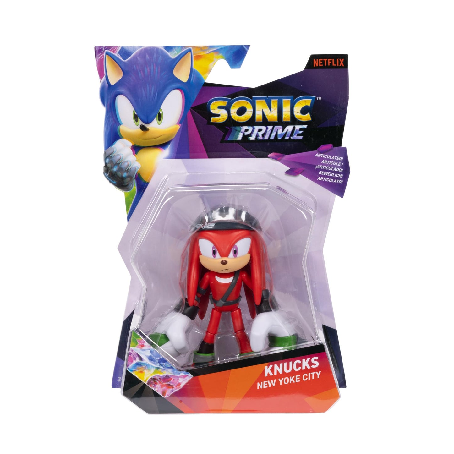 Sonic The Hedgehog Prime 5-Inch Knuckles Figure – 13-Point Articulation, Officially Licensed
