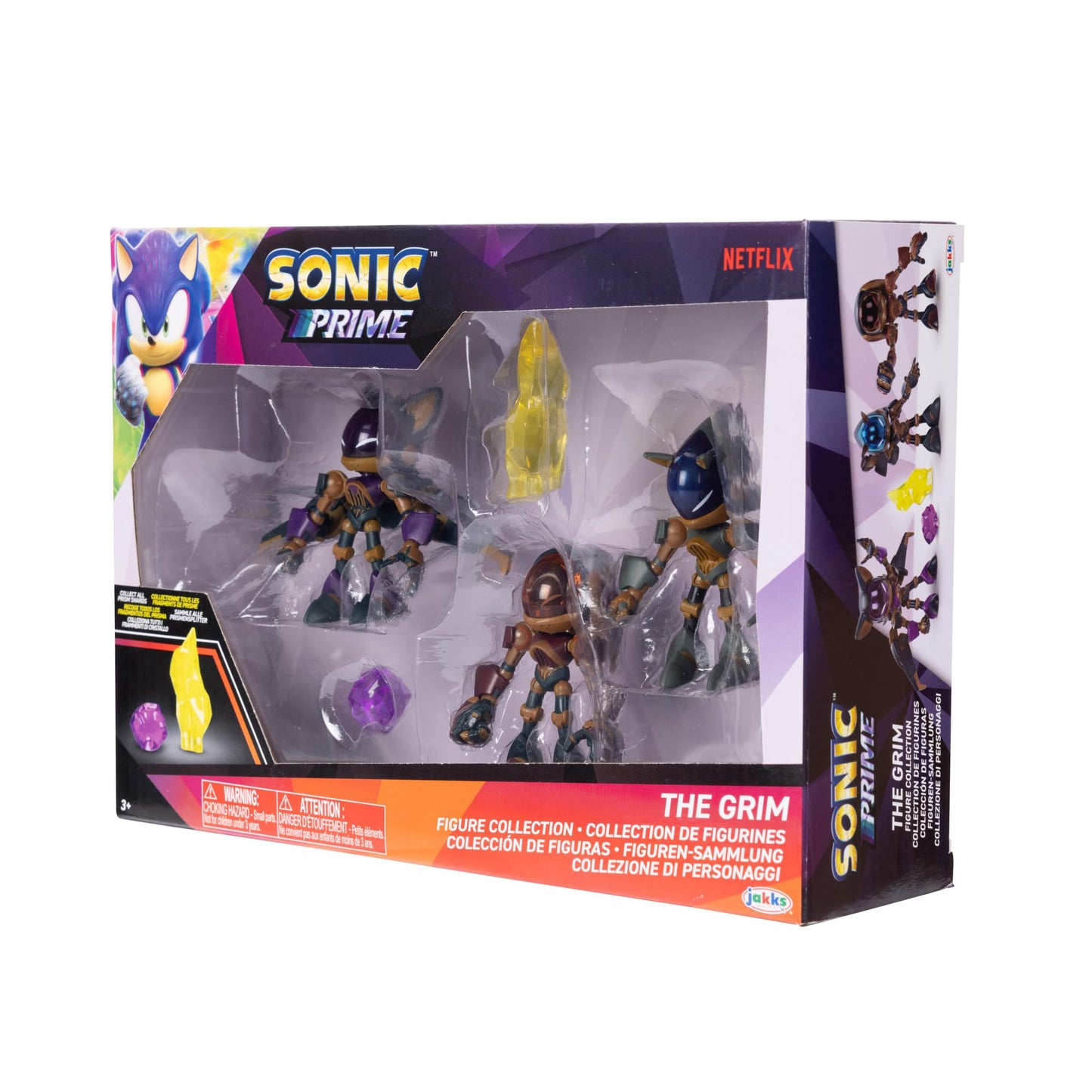 Sonic The Hedgehog Sonic Prime Grim 2.5-Inch Action Figures – 5-Piece Trooper & Prism Shard Set (Officially Licensed)