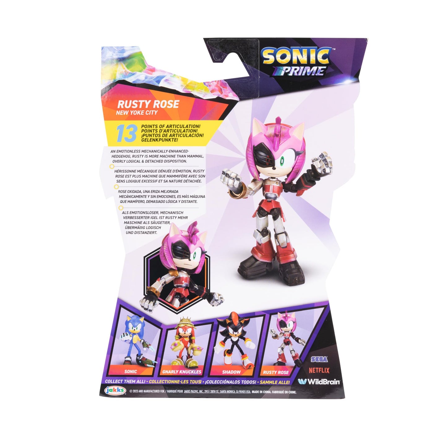Sonic Prime 5-Inch Rusty Rose Yoke City Figure - 12-Point Articulation