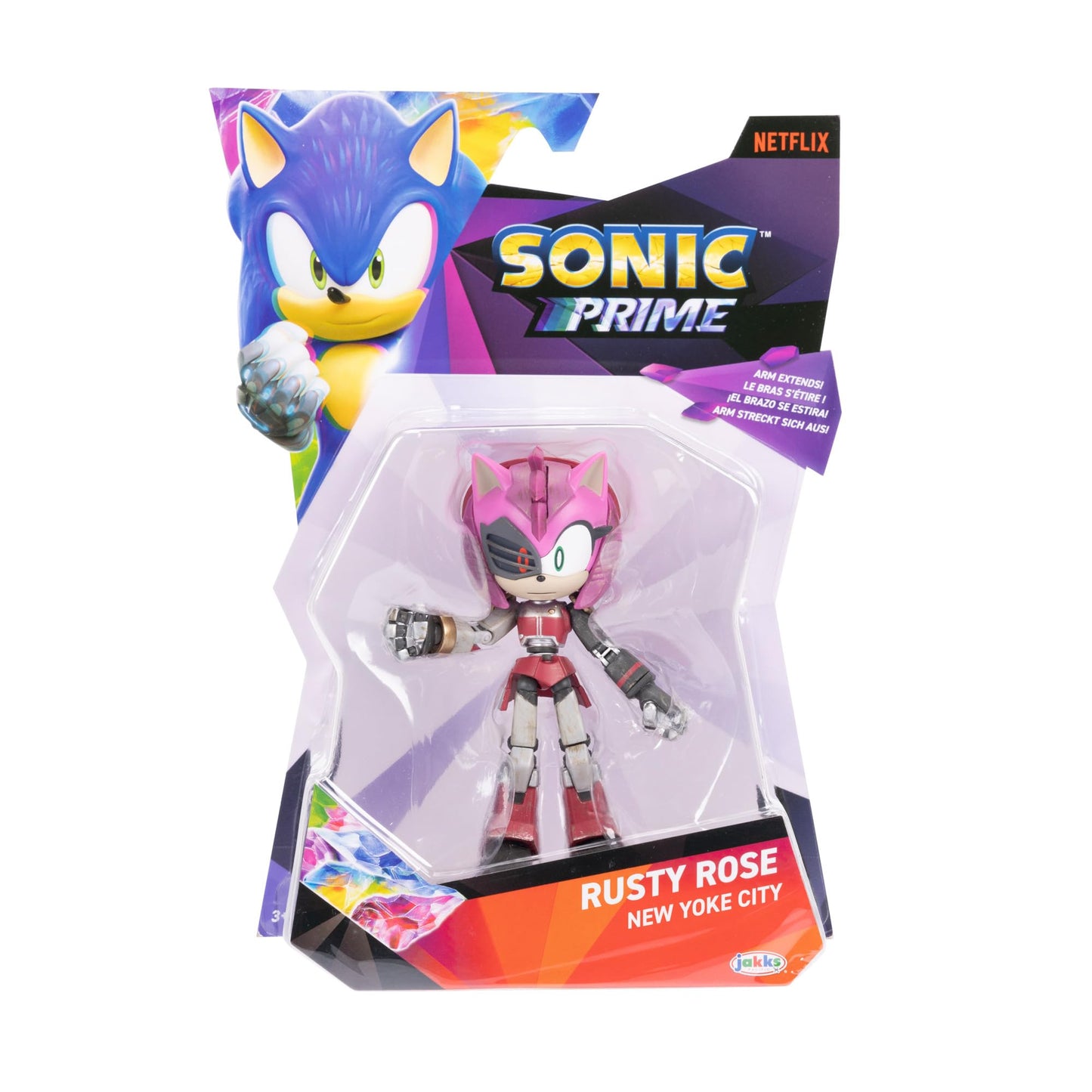 Sonic Prime 5-Inch Rusty Rose Yoke City Figure - 12-Point Articulation