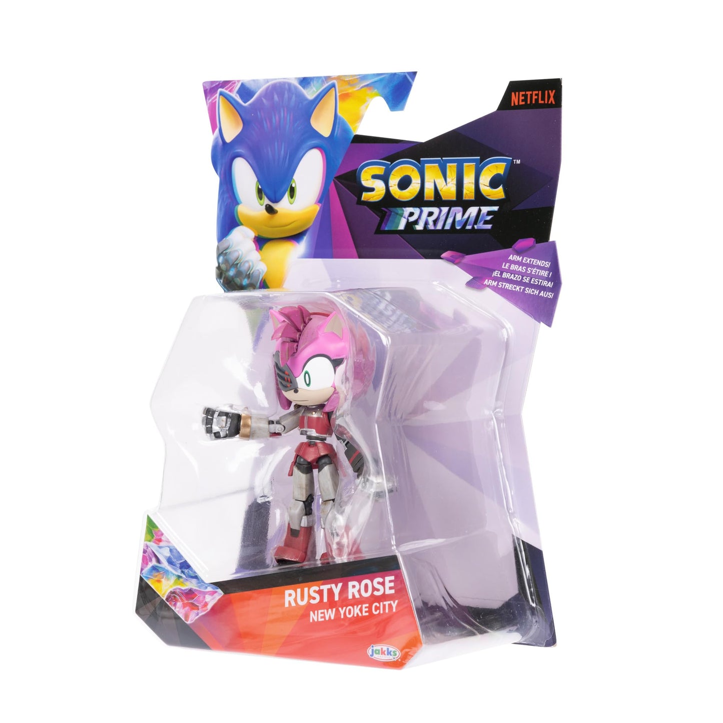 Sonic Prime 5-Inch Rusty Rose Yoke City Figure - 12-Point Articulation