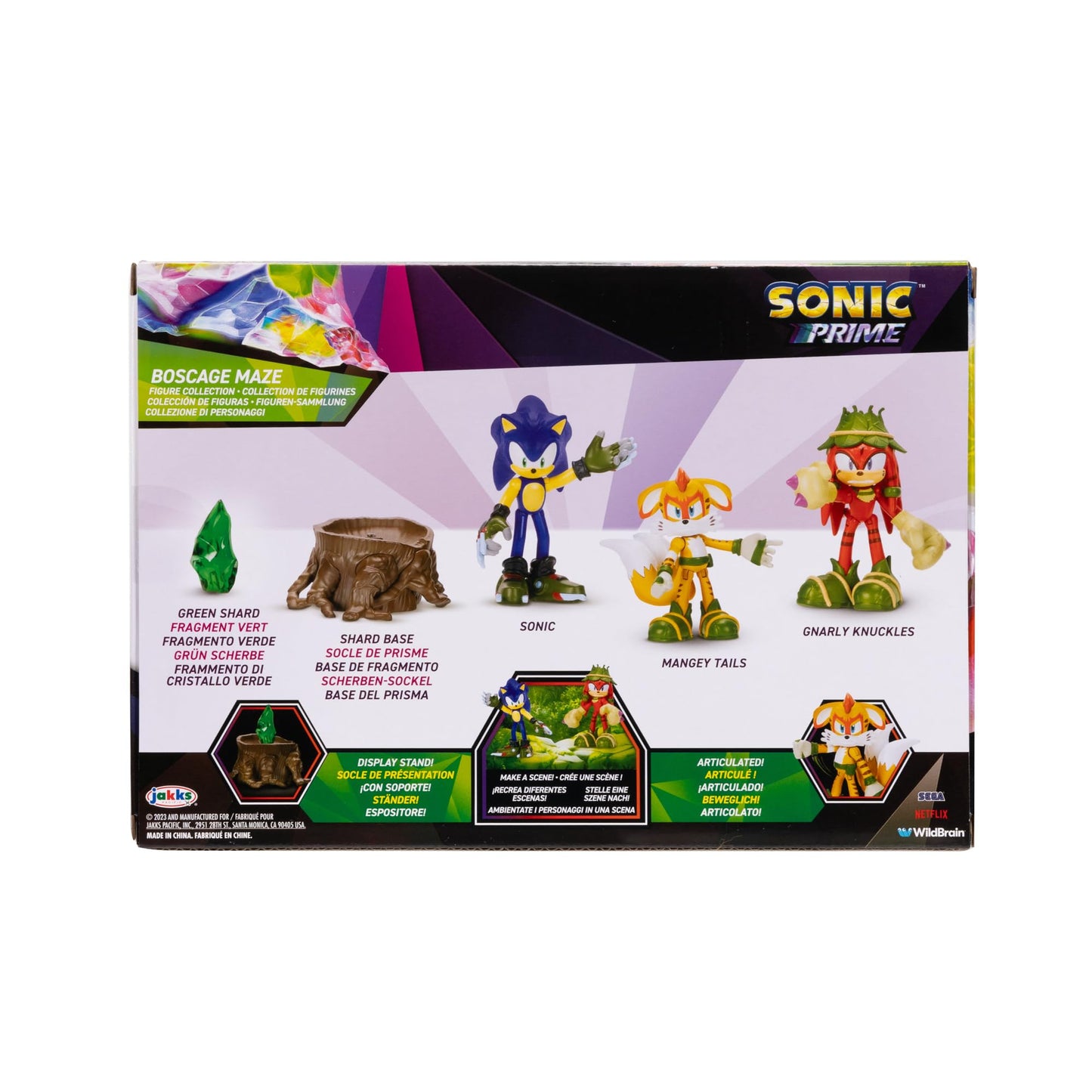 Sonic Prime 2.5-Inch Action Figures Bos Cage Maze 5-Piece Pack — Officially Licensed by Sega & Netflix