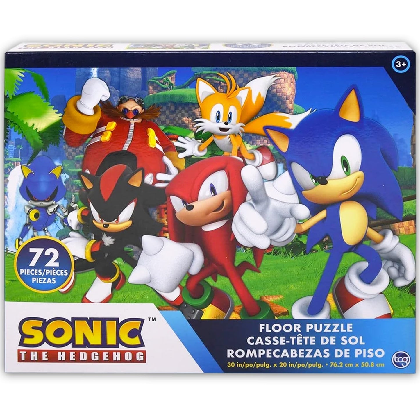 Sonic the Hedgehog Floor Puzzle Set – 72-Piece Puzzle + Stickers & Tattoos