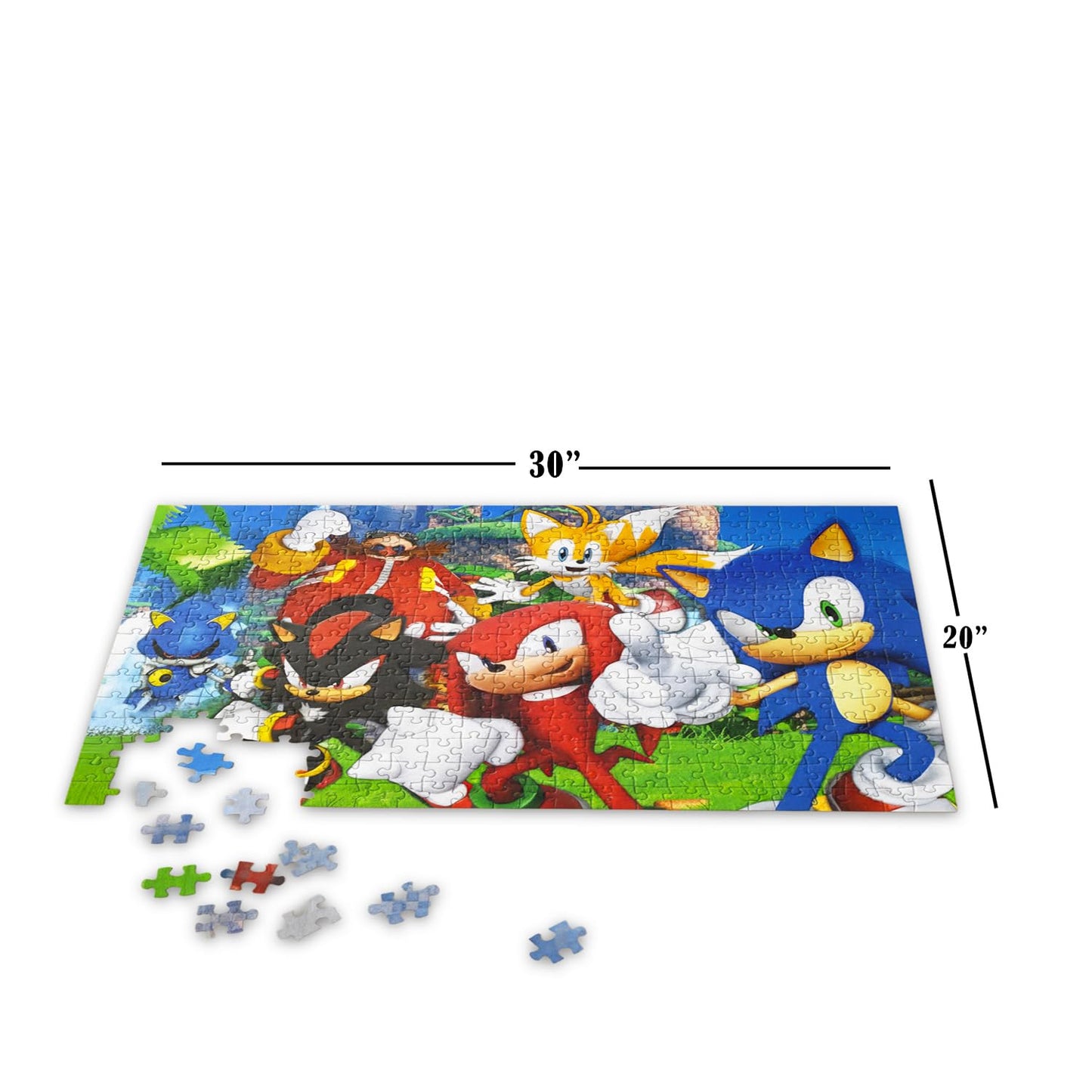 Sonic the Hedgehog Floor Puzzle Set – 72-Piece Puzzle + Stickers & Tattoos