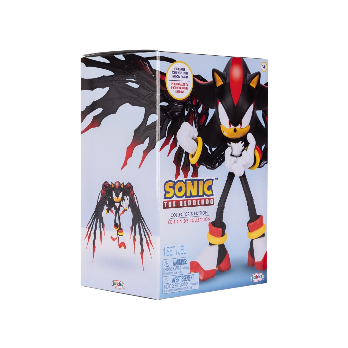 Sonic The Hedgehog Shadow 6-Inch Customizable Collector Figure | Poseable Display Base
