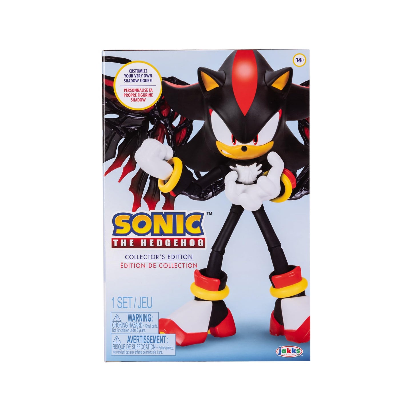 Sonic The Hedgehog Shadow 6-Inch Customizable Collector Figure | Poseable Display Base