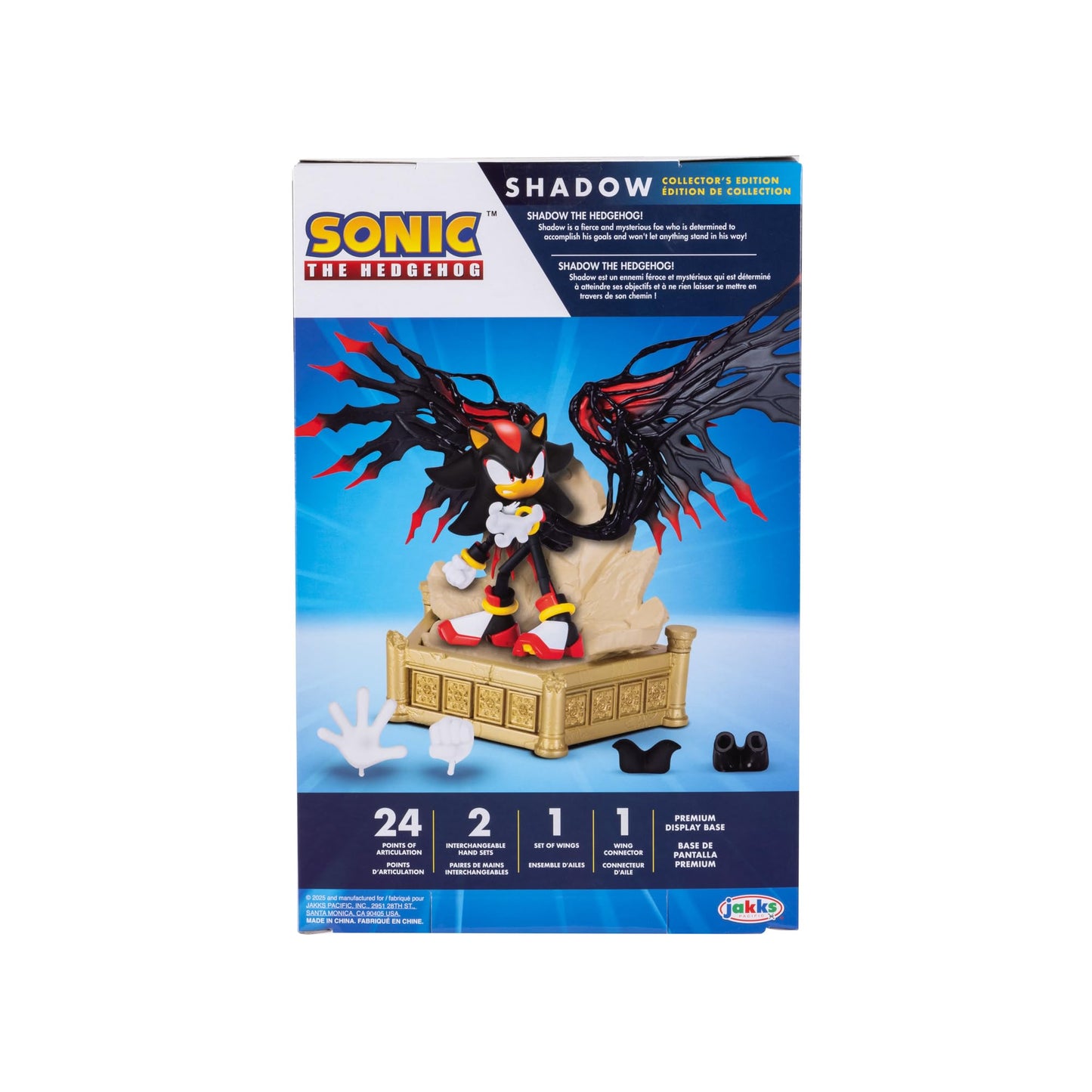 Sonic The Hedgehog Shadow 6-Inch Customizable Collector Figure | Poseable Display Base