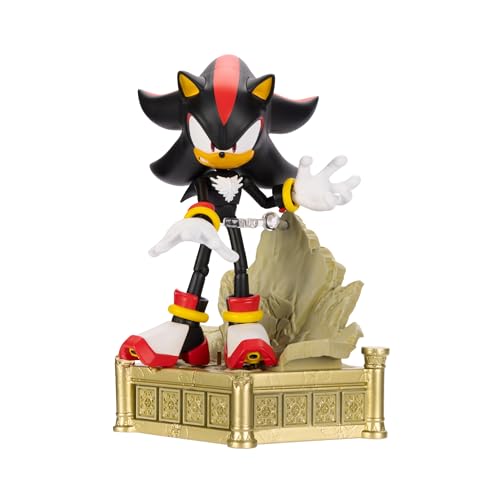 Sonic The Hedgehog Shadow 6-Inch Customizable Collector Figure | Poseable Display Base