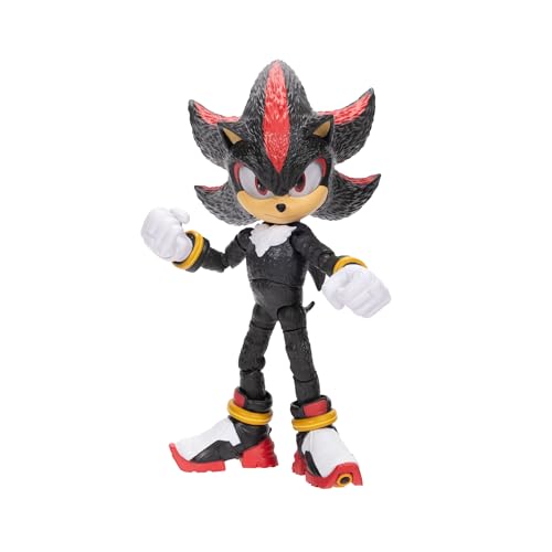 Sonic The Hedgehog – Shadow 5-Inch Action Figure – 20+ Points of Articulation – Official Collector Toy