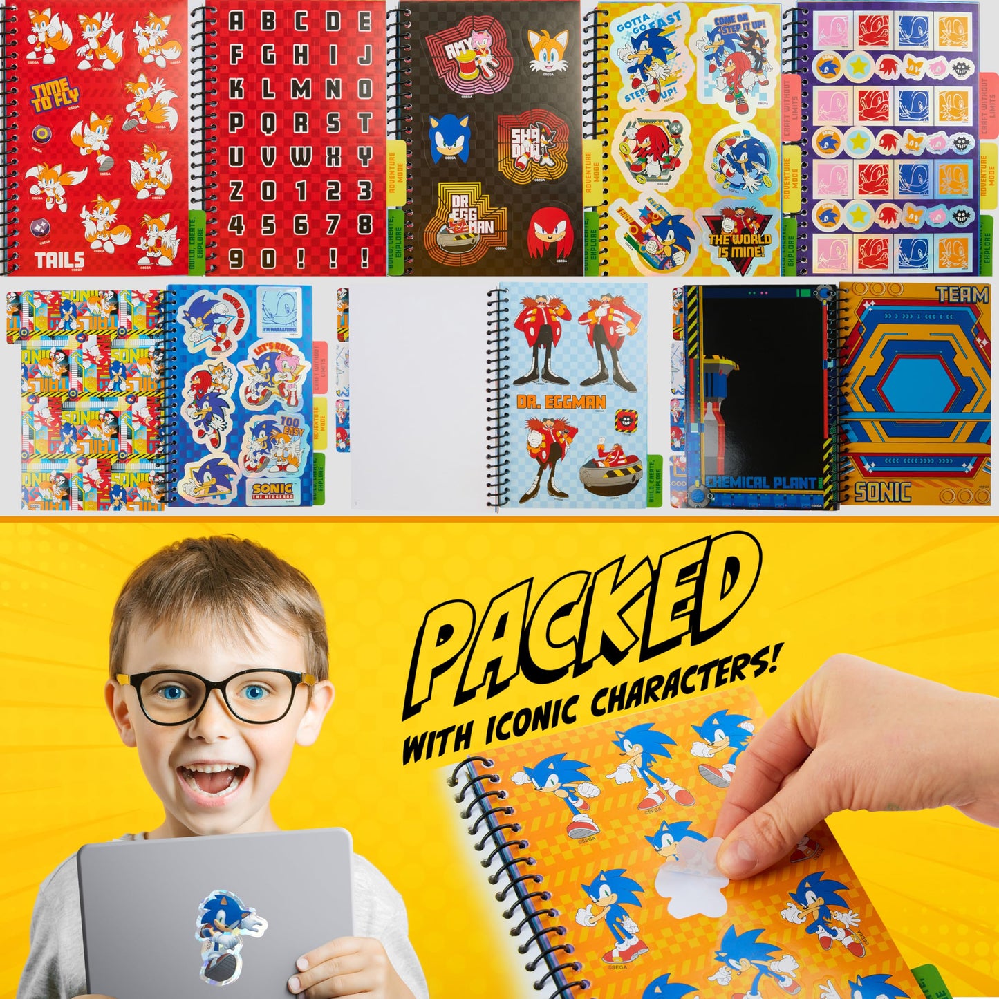 Sonic The Hedgehog Sticker Book for Kids & Teens – 400+ Collector Stickers & 28 Sheets