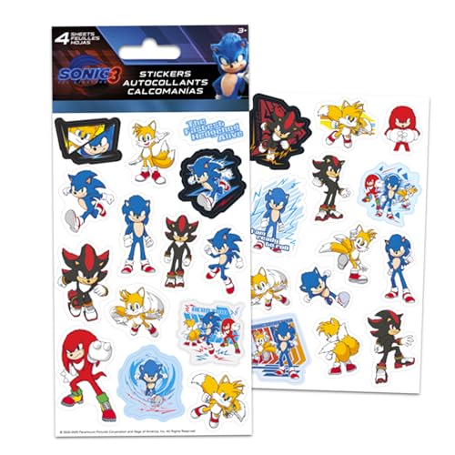 Deluxe Sonic the Hedgehog Stickers Set – 8 Sheets for Party Favors | Sonic Party Supplies