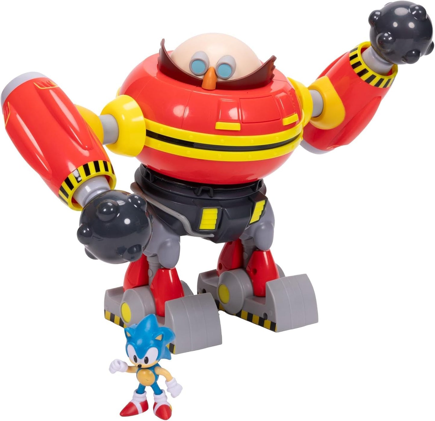 Sonic The Hedgehog 2.5-Inch Figure + Hammer Egg Robot Deluxe Playset – 360° Spin Attack & Projectile Arms
