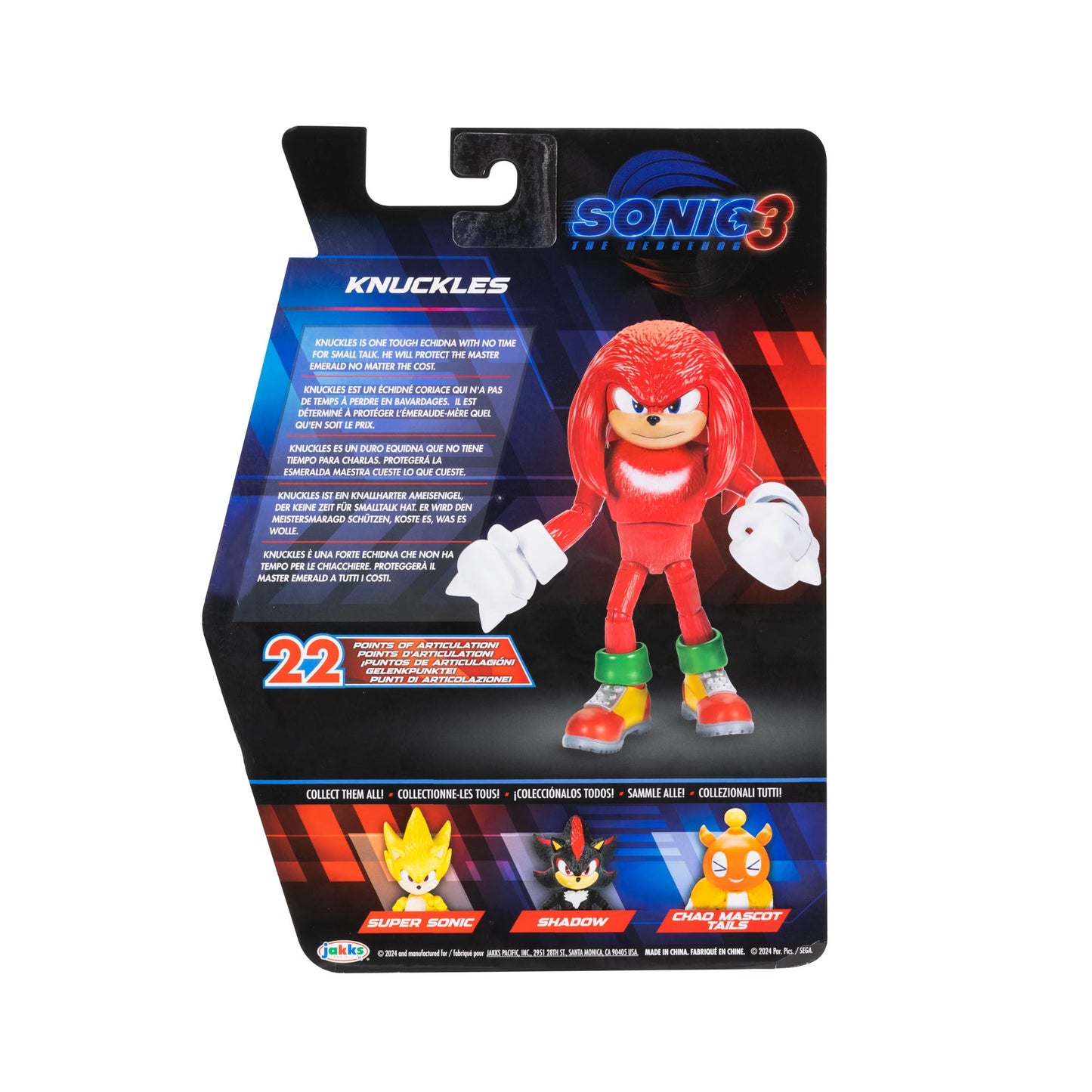 Sonic The Hedgehog 3 Movie Knuckles 5-Inch Figure | Highly Articulated Official Toy