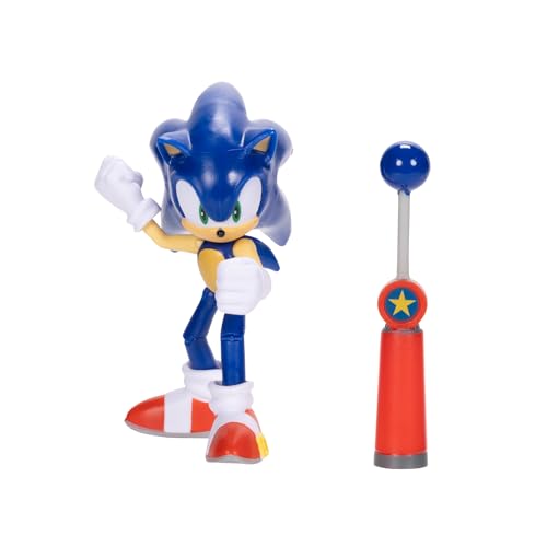 Sonic the Hedgehog 4-Inch Action Figure with Blue Checkpoint Accessory – Official Sega Licensed (Ages 3+)