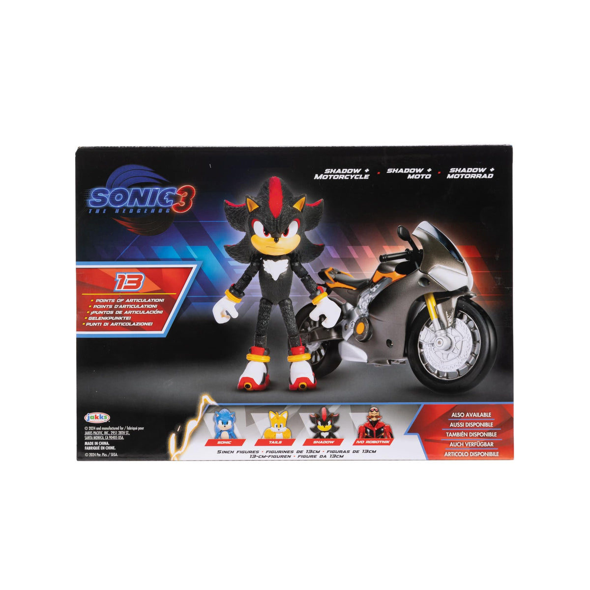 Sonic 3 Movie 5-Inch Figure with Motorcycle Vehicle | Sonic The Hedgehog Collectible