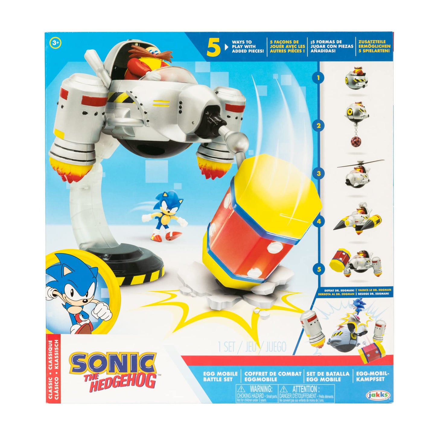 Sonic The Hedgehog Egg Mobile Battle Set – 14-Piece Playset with Sonic & Dr. Eggman Figures