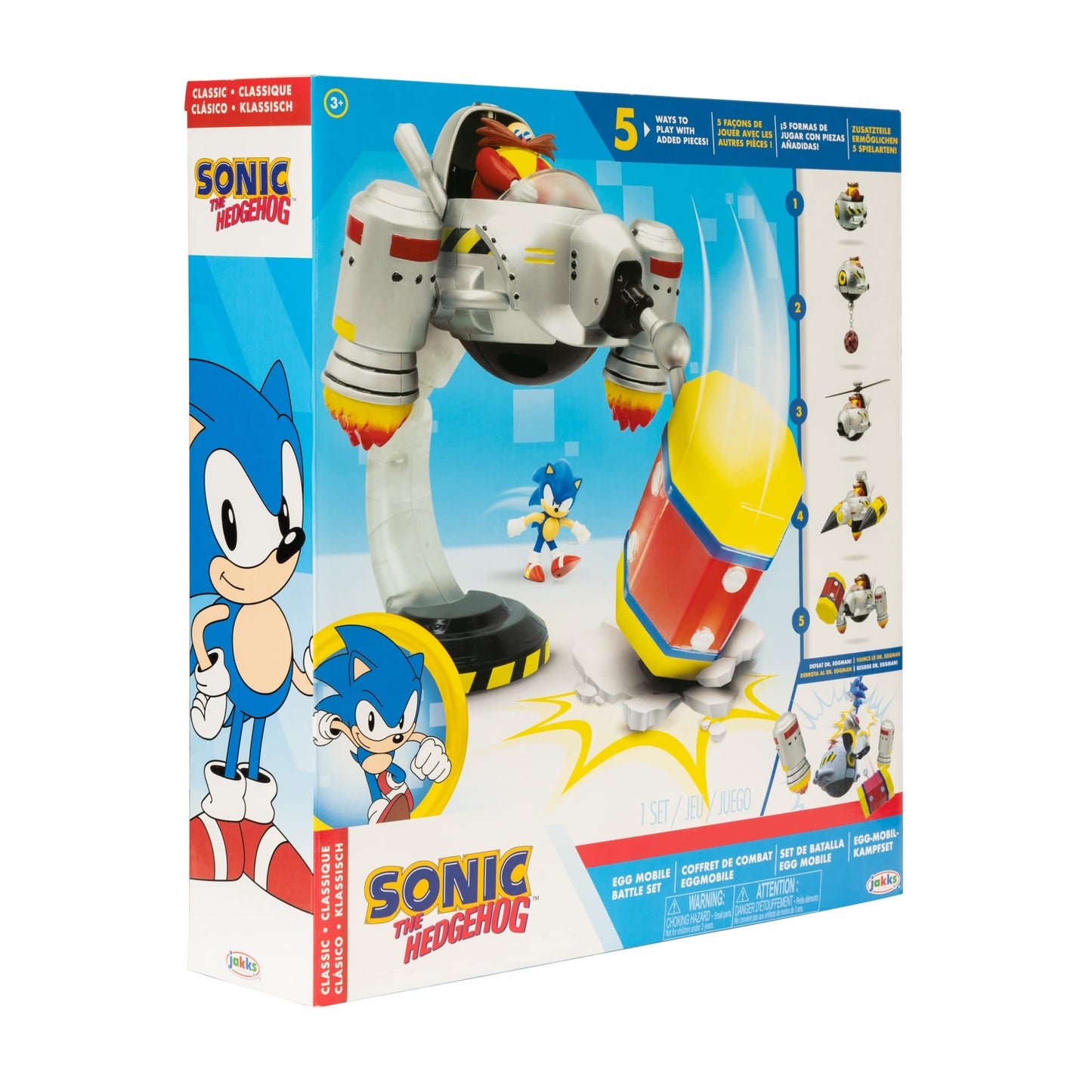Sonic The Hedgehog Egg Mobile Battle Set – 14-Piece Playset with Sonic & Dr. Eggman Figures