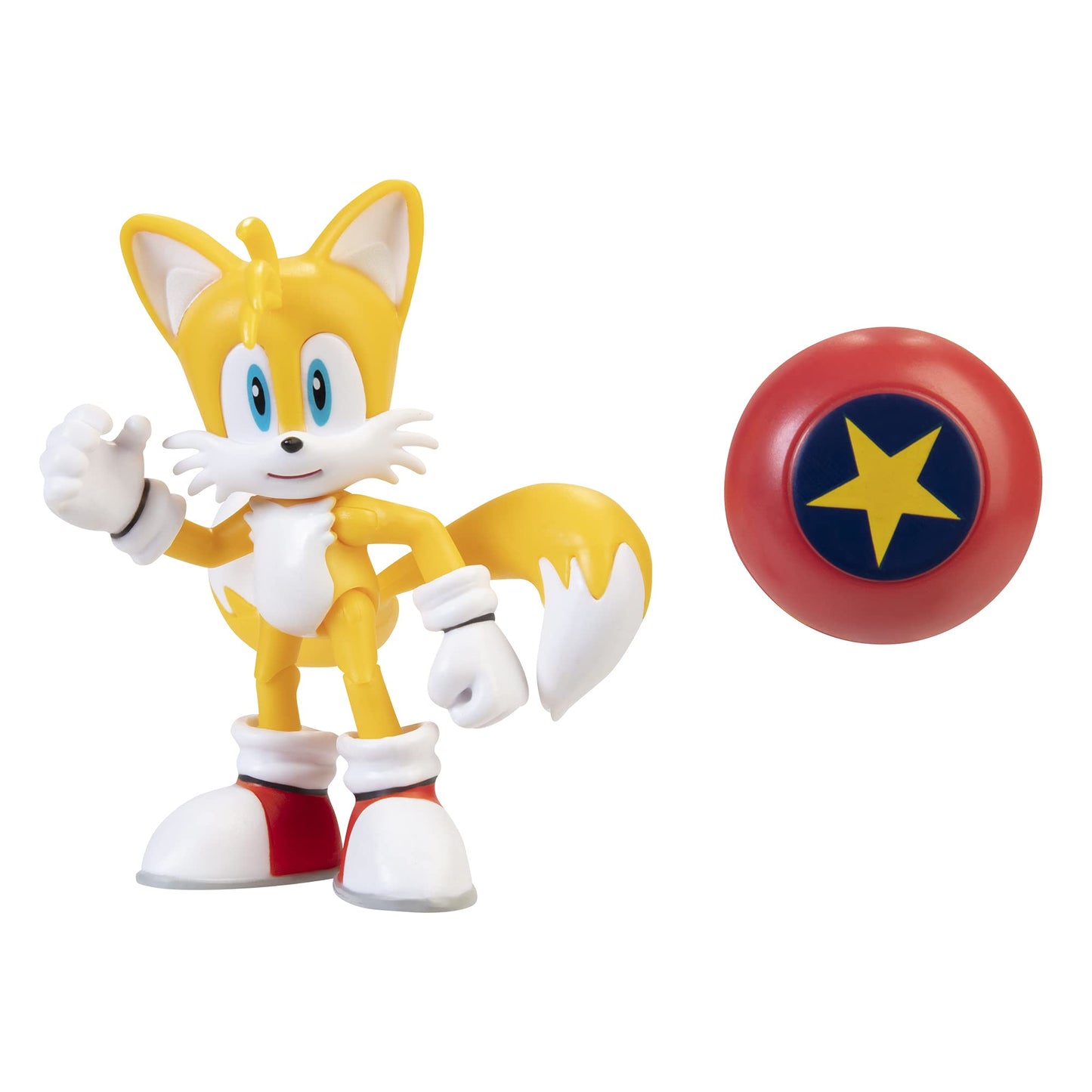 Sonic The Hedgehog 4-Inch Modern Tails with Star Spring – Collectible Action Figure