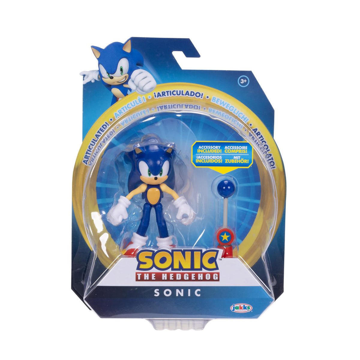 Sonic the Hedgehog 4-Inch Action Figure with Blue Checkpoint Accessory – Official Sega Licensed (Ages 3+)
