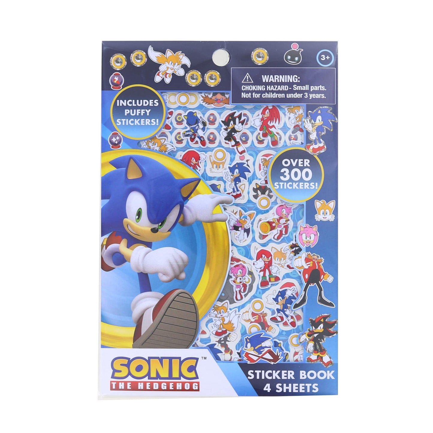 Sonic The Hedgehog Sticker Book - 4 Sheets | 300+ Stickers | Official Sonic Merchandise