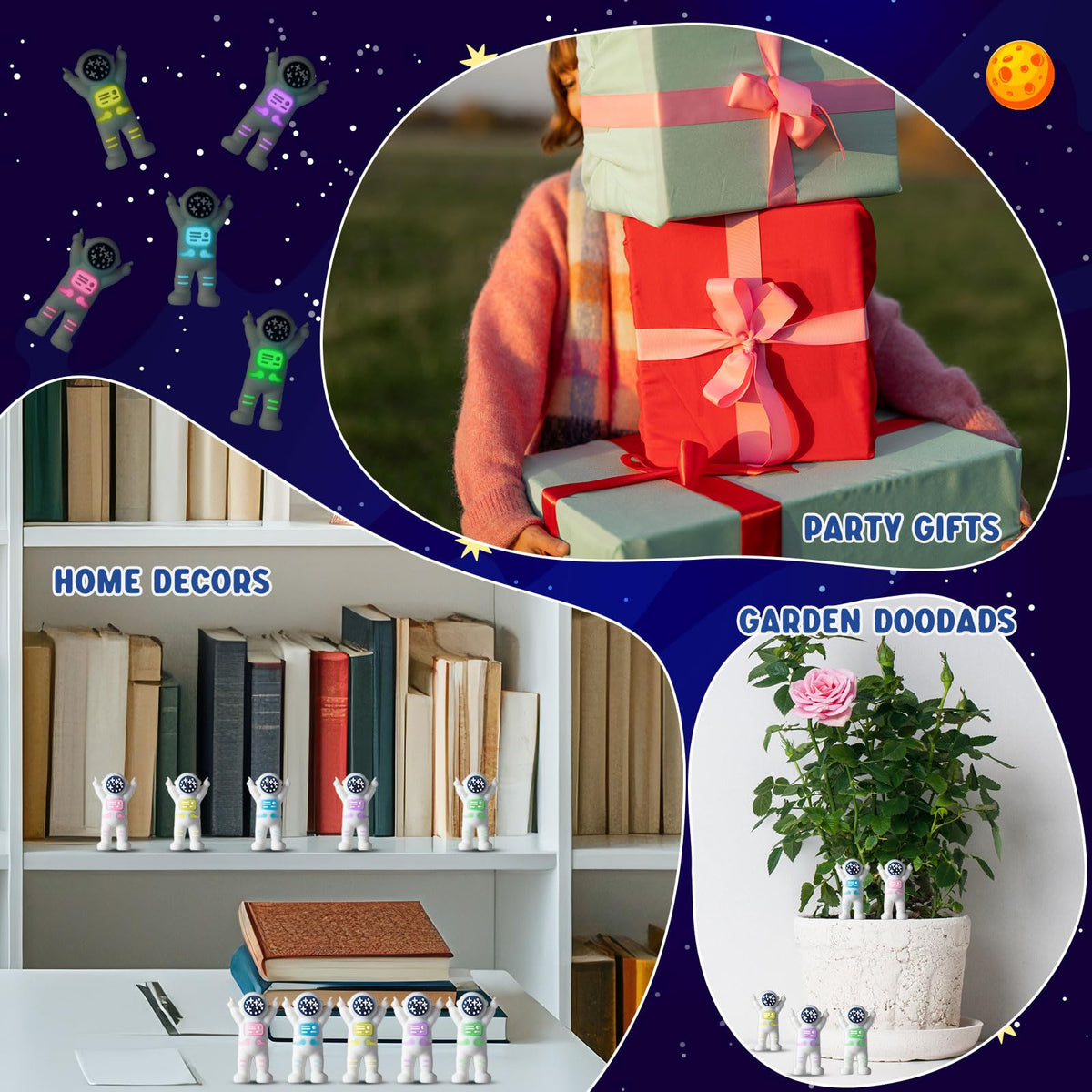 Sonwyoung 50 Glow-in-the-Dark Mini Astronaut Figurines – Colorful Space Toys