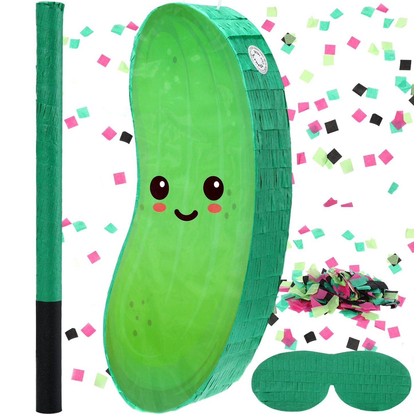 Sonwyoung Pickle Pinata – Kids Birthday Party Decor with Bat & Confetti